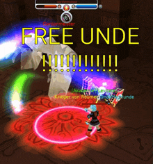 a screenshot of a video game with the words free unde on it