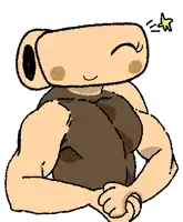 a drawing of a person with a roll of toilet paper instead of a head
