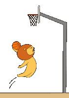 a cartoon of a lion playing basketball