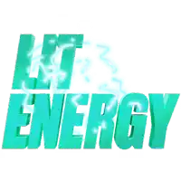 a logo that says lit energy with lightning coming out of the letters