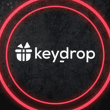 a keydrop logo with a red glowing circle around it