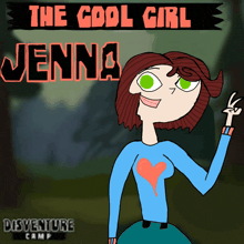 a cartoon of a girl with the name jenna on the cover
