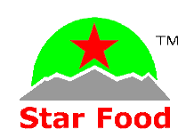 a logo for star food with a red star on top