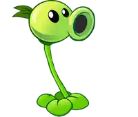 a cartoon drawing of a green plant with a huge mouth