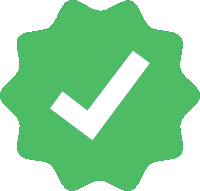 a green icon with a white check mark inside of it