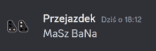 a black background with white text that says " przejazdek dzis o 18:12 masz bana "