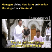 managers giving new tasks on monday morning after a weekend ..