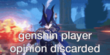 a genshin player 's opinion discarded is displayed on a screen