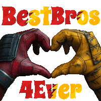 two hands making a heart shape with the words best bros 4 ever