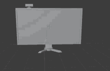 a 3d model of a monitor with a cross on the screen