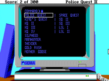 a computer screen displays the police quest ii game