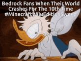 bedrock fans when their world crashes for the 10th time #minecraftwiueditionsweep
