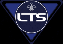 a logo for lts with a fleur de lis in the center