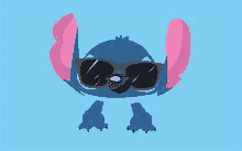 stitch from disney 's lilo and stitch is wearing sunglasses .