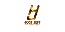 a logo for a company called host jeff your event maestro