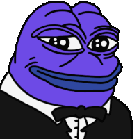 a purple frog in a tuxedo with a bow tie