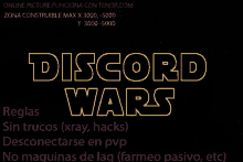 a poster that says discord wars in yellow letters on a black background