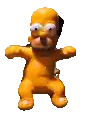 homer simpson is dancing in a cartoon .