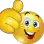 a cartoon smiley face is giving a thumbs up .