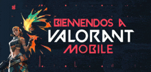 a poster for valorant mobile shows a woman holding a torch