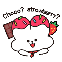 a cartoon drawing of a strawberry and chocolate bar with the words choco strawberry written above it