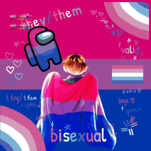 a drawing of a person with the word bisexual on the bottom