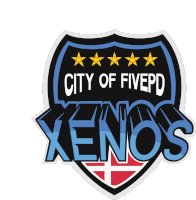 a city of fivepd xenos logo with a shield