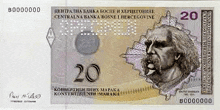 a 20 foreign currency note with a man 's face on it