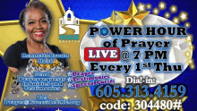 a poster for a power hour of prayer