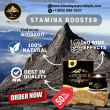 an advertisement for himalayan pure black shilajit claims that it is 100 % natural