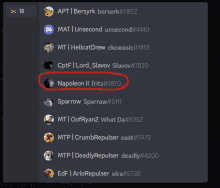 napoleon ii fritz # 9870 is highlighted in a list of people