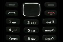 a cell phone keypad with the numbers 1 through 9 on it