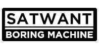 a black and white logo for a company called satwant boring machine