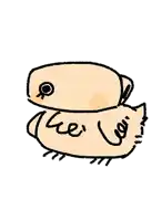 a drawing of a duck with the word ice on its face