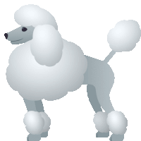 a cartoon illustration of a white poodle