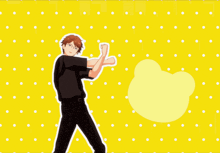 two anime characters wearing black shirts that say esmg on them