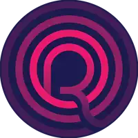 a purple and pink circle with a letter q on it