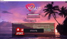 a screenshot of match3d adult social with a sunset in the background