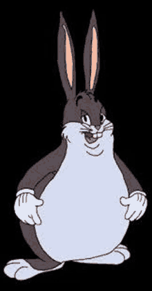 bugs bunny is a cartoon character from the looney tunes show . he is very fat and has a big belly .