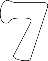 a black and white outline of the number 7