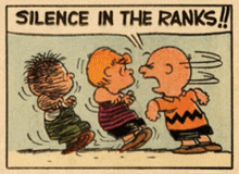 silence in the ranks is written on a comic strip