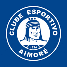 a logo for clube esportivo aimore with a native american in the center