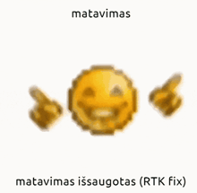 a pixelated smiley face with the words matavumas on the bottom