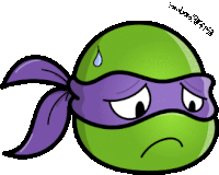 a drawing of a teenage mutant ninja turtle with a sad face