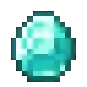 a pixel art drawing of a blue diamond on a white background