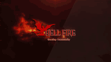 a logo for hell fire gaming community with a red dragon