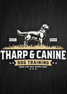 the logo for tharp & canine dog training