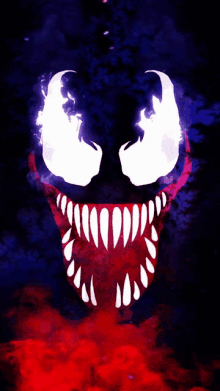 a silhouette of venom 's mouth with a smoke coming out of it