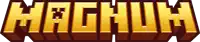 the word magnum is displayed in gold blocks