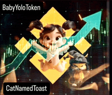 a baby yolo token advertisement with a cat named toast in the corner